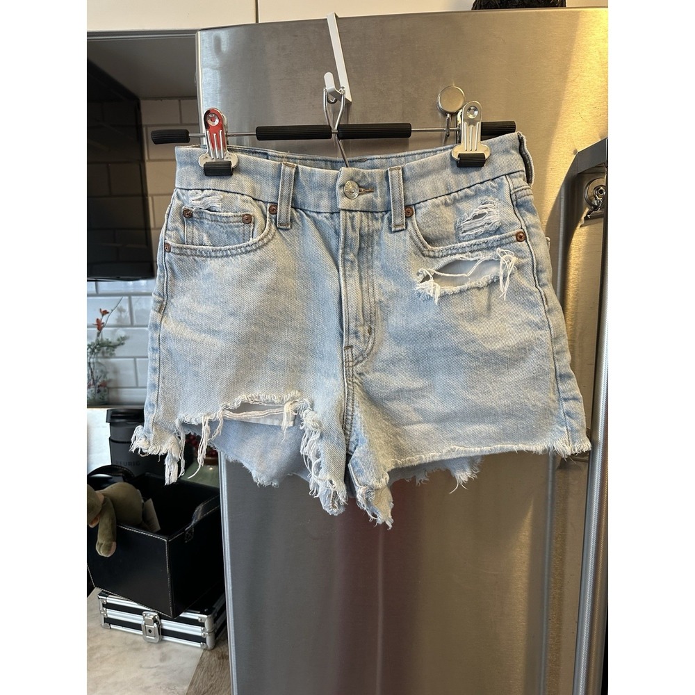 American Eagle Mini Cut-offs Distressed Curvy 90's Sz0 Stretch Y2K Party